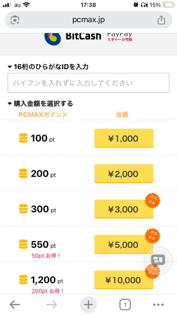 PCMAX ポイント